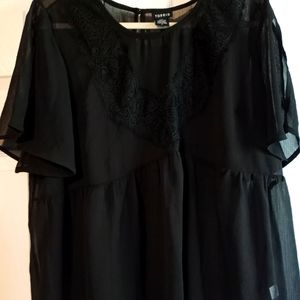 Torrid sheer black lace blouse size 0 NWOT